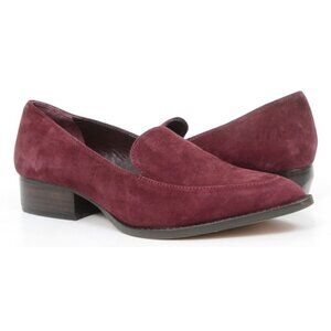 Vince Camuto Burgundy Pointy Toe Slip-On Preppy Loafers Women's 7.5 Flat Shoes